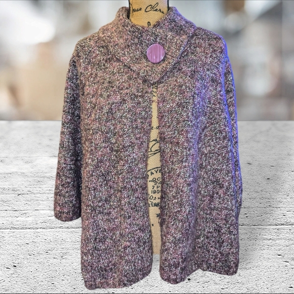 Tweeds purple wool blend cardigan/sweater/jacket size 2X - Picture 1 of 14